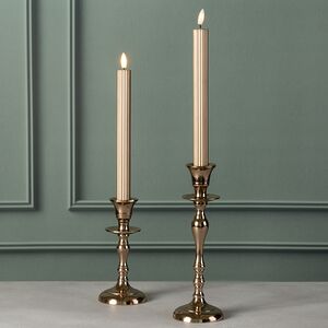 Столовая светодиодная свеча с имитацией пламени Softness 25 см золотая, 2 шт с пультом, таймер, на батарейках Koopman (Купман) фото 3