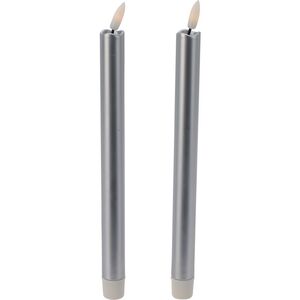 Столовая светодиодная свеча с имитацией пламени Sunrise 25 см серебряная, 2 шт с пультом, таймер, на батарейках Koopman (Купман) фото 6