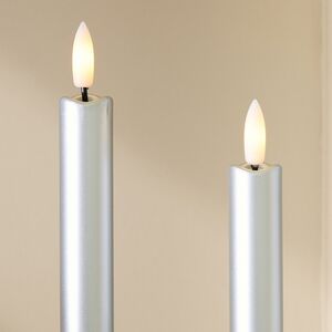 Столовая светодиодная свеча с имитацией пламени Sunrise 25 см серебряная, 2 шт с пультом, таймер, на батарейках Koopman (Купман) фото 3