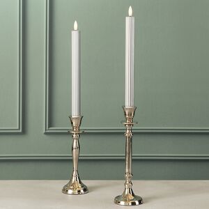 Столовая светодиодная свеча с имитацией пламени Softness 25 см серебряная, 2 шт с пультом, таймер, на батарейках Koopman (Купман) фото 3