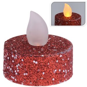 Чайная светодиодная свеча Грэйс красная 4 шт на батарейках Koopman фото 4