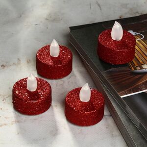 Чайная светодиодная свеча Грэйс красная 4 шт на батарейках Koopman фото 2