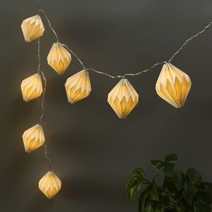 Светодиодная гирлянда на батарейках Бумажные Фонарики 10 теплых белых LED ламп 1.5 м, прозрачный ПВХ, IP20 (Koopman, Нидерланды). Артикул: AX3000060