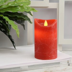 Светильник свеча восковая Живое Пламя 12.5*7.5 см, красная, на батарейках Koopman фото 1