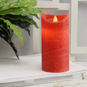 Светильник свеча восковая Живое Пламя 15*7.5 см, красная, на батарейках Koopman фото 1