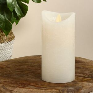 Светодиодная восковая свеча Живое Пламя RGB 15*7.5 см, белая, на батарейках Koopman фото 4