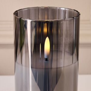 Светодиодная свеча с имитацией пламени Тотнес 12.5 см дымчатая, стекло, на батарейках, таймер Koopman (Купман) фото 2