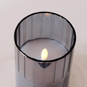 Светодиодная свеча с имитацией пламени Тотнес 12.5 см дымчатая, стекло, на батарейках, таймер Koopman (Купман) фото 3