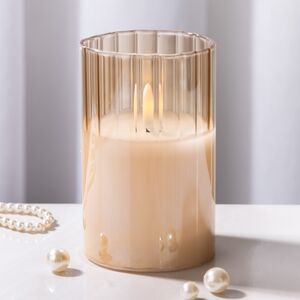 Светодиодная свеча с имитацией пламени Тотнес 12.5 см янтарная, стекло, на батарейках, таймер (Koopman, Нидерланды). Артикул: AX5383210