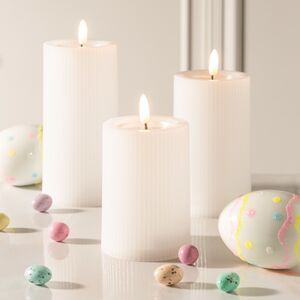 Уличная светодиодная свеча с имитацией пламени Дарвен белая, на батарейках, таймер