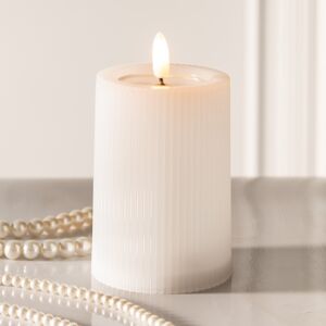 Уличная светодиодная свеча с имитацией пламени Дарвен 10 см белая, на батарейках, таймер (Koopman, Нидерланды). Артикул: AX5385000