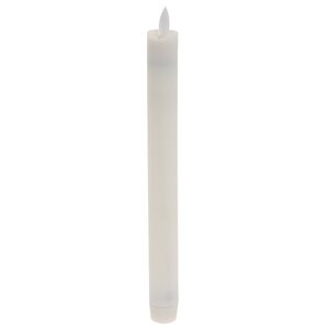 Столовая светодиодная свеча Живое Пламя восковая 23 см кремовая, на батарейках Koopman фото 2