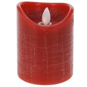 Светильник свеча восковая Живое Пламя 10*7.5 см красная, на батарейках Koopman фото 3