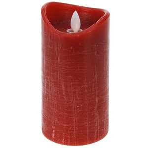 Светильник свеча восковая Живое Пламя 15*7.5 см, красная, на батарейках Koopman фото 4