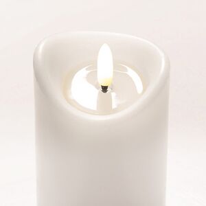 Светодиодная свеча с имитацией пламени Кертон 10 см, белая восковая, на батарейках, таймер Koopman (Купман) фото 2