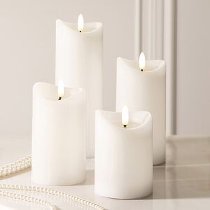 Светодиодная свеча с имитацией пламени Кертон 15 см, белая восковая, на батарейках, таймер Koopman (Купман) фото 3