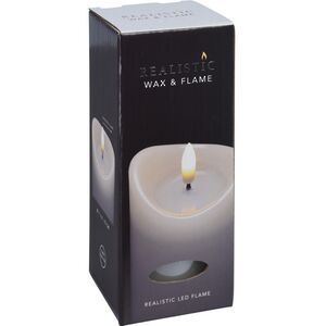 Светодиодная свеча с имитацией пламени Кертон 15 см, белая восковая, на батарейках, таймер Koopman фото 2