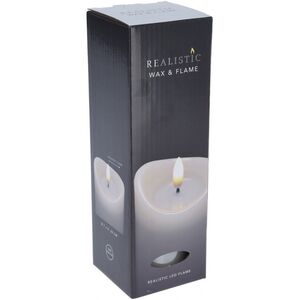 Светодиодная свеча с имитацией пламени Кертон 20 см, белая восковая, на батарейках, таймер Koopman фото 1