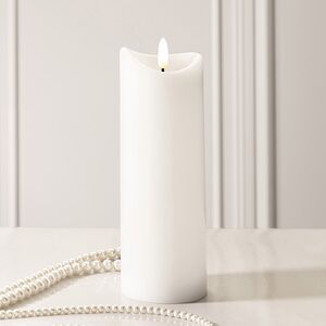 Светодиодная свеча с имитацией пламени Кертон 20 см, белая восковая, на батарейках, таймер (Koopman, Нидерланды). Артикул: AX5432070