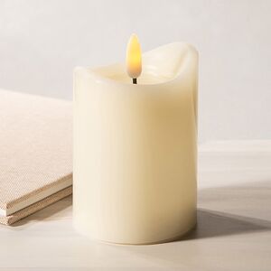 Светодиодная свеча с имитацией пламени Кертон 10 см, слоновая кость, на батарейках, таймер (Koopman, Нидерланды). Артикул: AX5432240