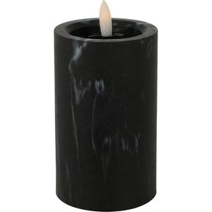 Светодиодная свеча с имитацией пламени Black Marble 12.5 см, на батарейках, таймер
