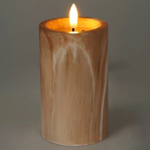 Светодиодная свеча с имитацией пламени Brown Marble 12.5 см, на батарейках, таймер