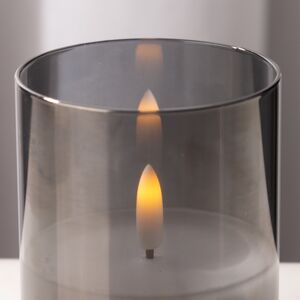 Светодиодная свеча с имитацией пламени Матфен 10 см дымчатая, стекло, на батарейках, таймер Koopman (Купман) фото 2