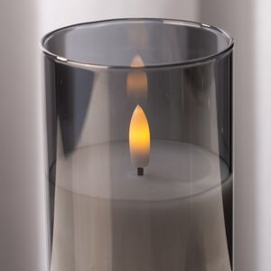 Светодиодная свеча с имитацией пламени Матфен 15 см дымчатая, стекло, на батарейках, таймер Koopman (Купман) фото 2
