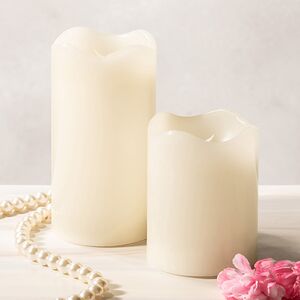 Светодиодная свеча Merano слоновая кость, мерцающее пламя, на батарейках, таймер