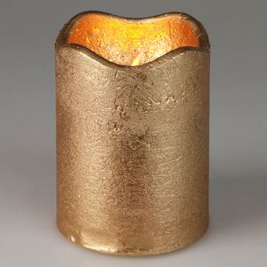 Светодиодная свеча Romanzo 9 см золотая, мерцающее пламя, на батарейках, таймер