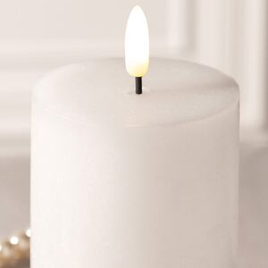 Светодиодная восковая свеча Rustic 10 см белая, мерцающее пламя, на батарейках, таймер Koopman (Купман) фото 2