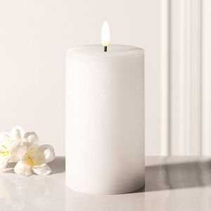 Светодиодная восковая свеча Rustic 12.5 см белая, мерцающее пламя, на батарейках, таймер (Koopman, Нидерланды). Артикул: AX5441010