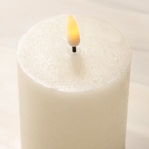 Светодиодная восковая свеча Rustic 10 см слоновая кость, мерцающее пламя, на батарейках, таймер Koopman (Купман) фото 2