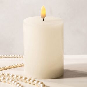 Светодиодная восковая свеча Rustic 10 см слоновая кость, мерцающее пламя, на батарейках, таймер Koopman (Купман) фото 5