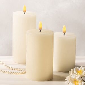 Светодиодная восковая свеча Rustic слоновая кость, мерцающее пламя, на батарейках, таймер
