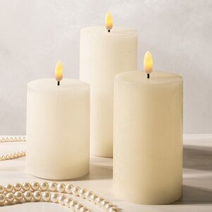 Светодиодная восковая свеча Rustic 12.5 см слоновая кость, мерцающее пламя, на батарейках, таймер Koopman (Купман) фото 4