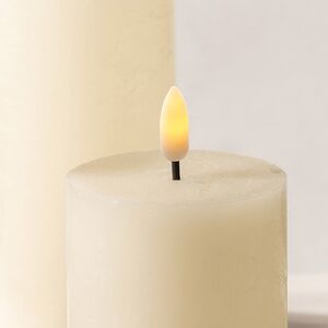 Набор светодиодных восковых свечей Рустик 10-15 см слоновая кость, мерцающее пламя, 3 шт, на батарейках, таймер Koopman (Купман) фото 3