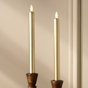 Столовая светодиодная свеча Гервен 25 см золотая, 2 шт с пультом, на батарейках Koopman (Купман) фото 2