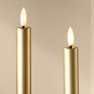 Столовая светодиодная свеча Гервен 25 см золотая, 2 шт с пультом, на батарейках Koopman (Купман) фото 3