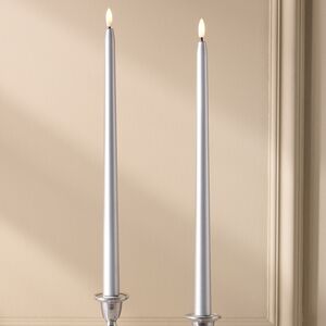 Столовая светодиодная свеча Abington 38 см серебряная, 2 шт с пультом, таймер, на батарейках Koopman (Купман) фото 2