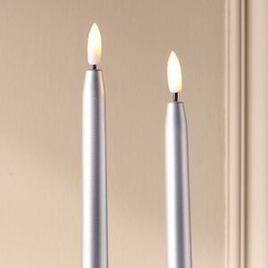 Столовая светодиодная свеча Abington 38 см серебряная, 2 шт с пультом, таймер, на батарейках Koopman (Купман) фото 3