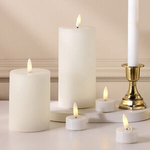 Набор светодиодных свечей Рустик Новел белый, мерцающее пламя, 9 шт, на батарейках, таймер, пульт Koopman (Купман) фото 2