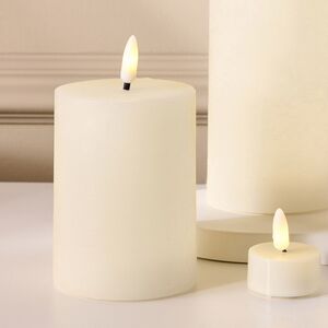 Набор светодиодных свечей Рустик Новел кремовый, мерцающее пламя, 9 шт, на батарейках, таймер, пульт Koopman (Купман) фото 5