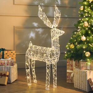Светящийся Олень Альберт 100 см, 100 теплых белых микро LED ламп, IP44 (Koopman, Голландия). Артикул: AX8106600
