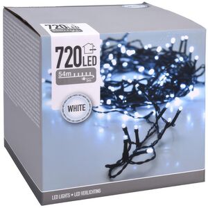 Светодиодная гирлянда Koopman Comfort Steady 54 м, 720 холодных белых LED ламп, зеленый ПВХ, IP44