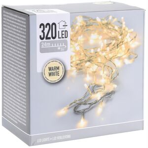 Светодиодная гирлянда Koopman Comfort 36 м, 480 теплых белых LED ламп, прозрачный ПВХ, контроллер, таймер, IP44