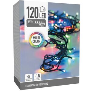 Светодиодная гирлянда Koopman Comfort 9 м, 120 разноцветных LED ламп, зеленый ПВХ, контроллер, таймер, IP44