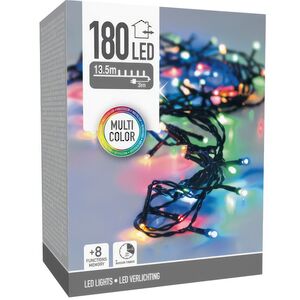 Светодиодная гирлянда Koopman Comfort 13.5 м, 180 разноцветных LED ламп, зеленый ПВХ, контроллер, таймер, IP44