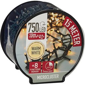 Гирлянда на катушке Koopman Snake Comfort Basic 15 м, 750 теплых белых LED ламп, зеленый ПВХ, контроллер, таймер, IP44