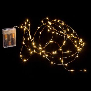 Светодиодная гирлянда Капельки на батарейках 80 экстра теплых белых мини LED ламп 4 м, медная проволока, IP20 Koopman фото 6